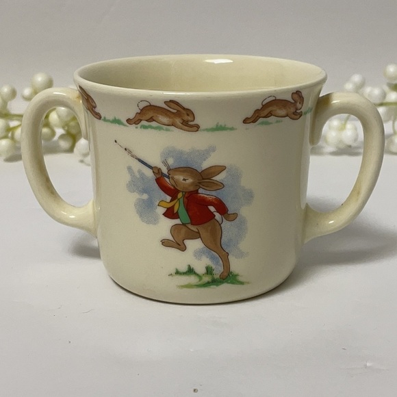 Royal Doulton “Bunnykins” English Fine Bine China Double Handle Mug - Picture 2 of 11